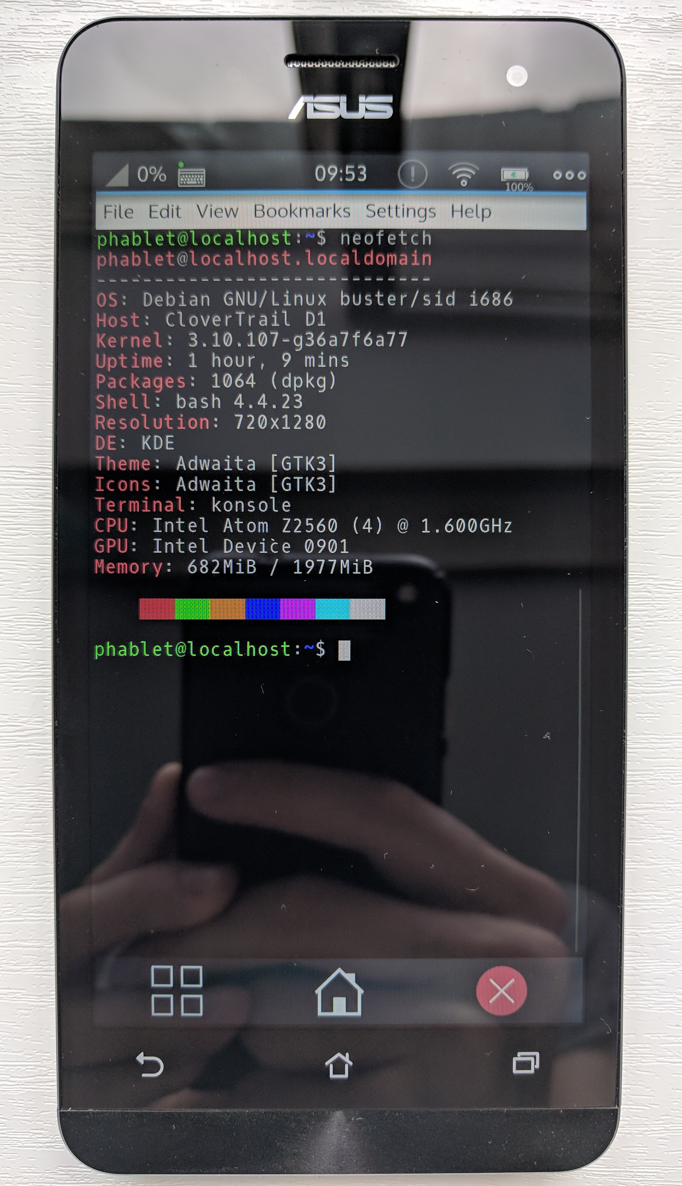 Debian with Plasma Mobile on a phone